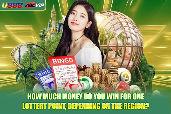 How much money do you win for one lottery point, depending on the region?